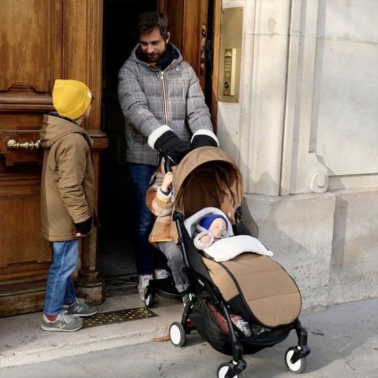 Chancelière bebe marron, chaude et confortable pour poussette.
