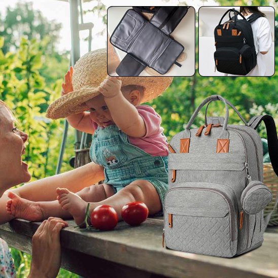 
Sac à dos à langer moderne multifonction avec matelas portable