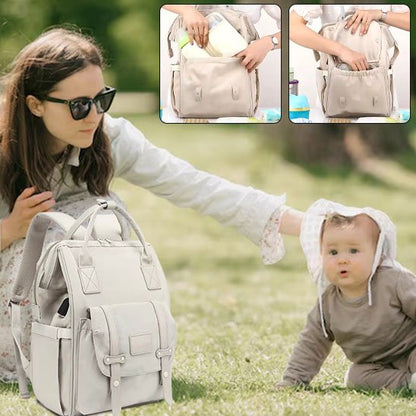 Sac a langer multifonction beige pour parents