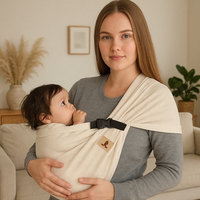  echarpe de portage en tissu léger et respirant, idéale pour l’été.