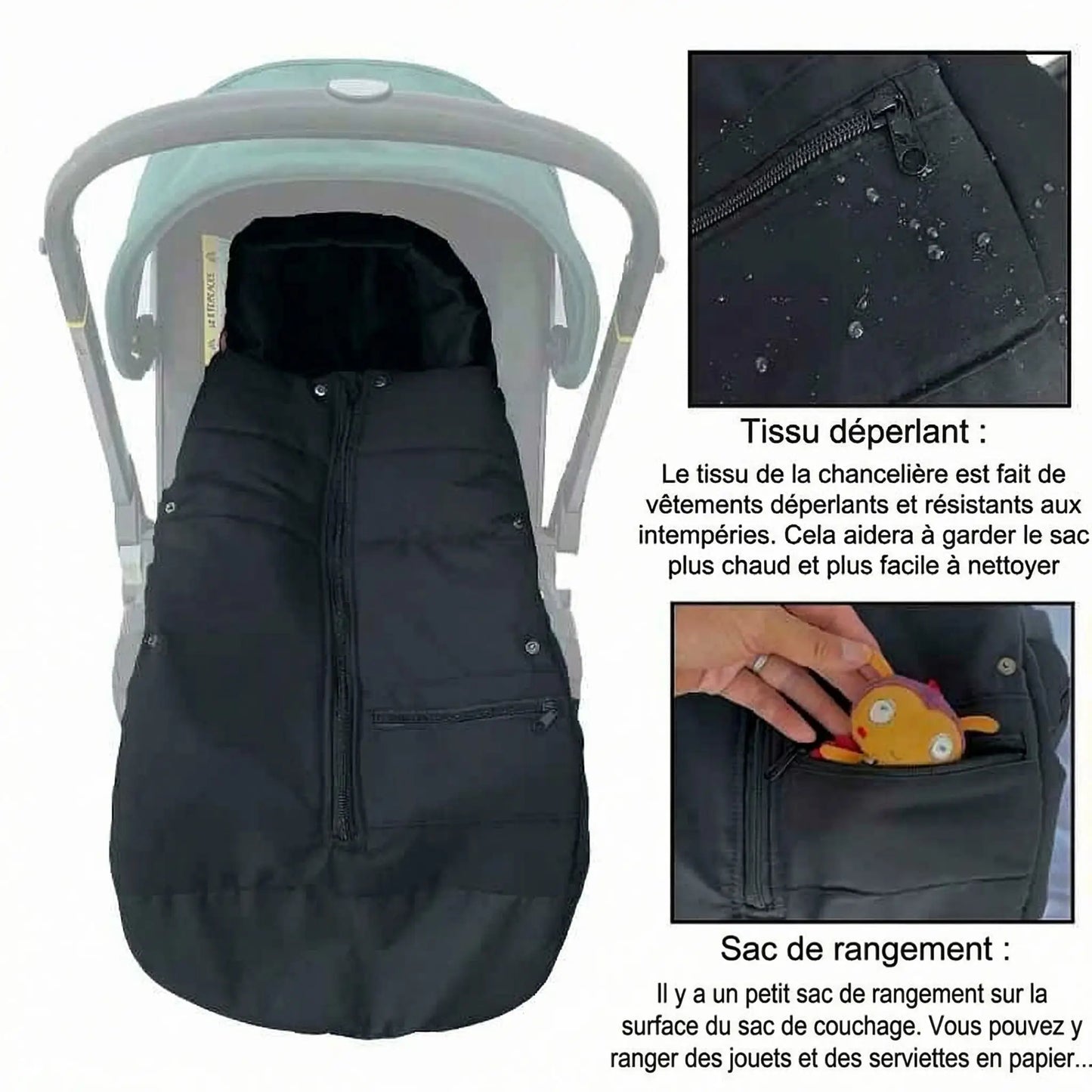 Chancelière universelle pour poussette | Imperméable
