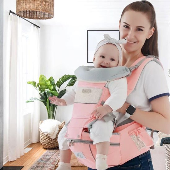 porte bebe multifonction et appui- tête gris.